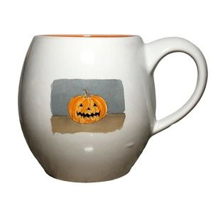 Rae Dunn Artisan Collection Jack-O-Lantern Pumpkin Happy Halloween Coffee Mug